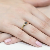 Złoty pierścionek zaręczynowy z szafirem 0,50ct i diamentami próby 585